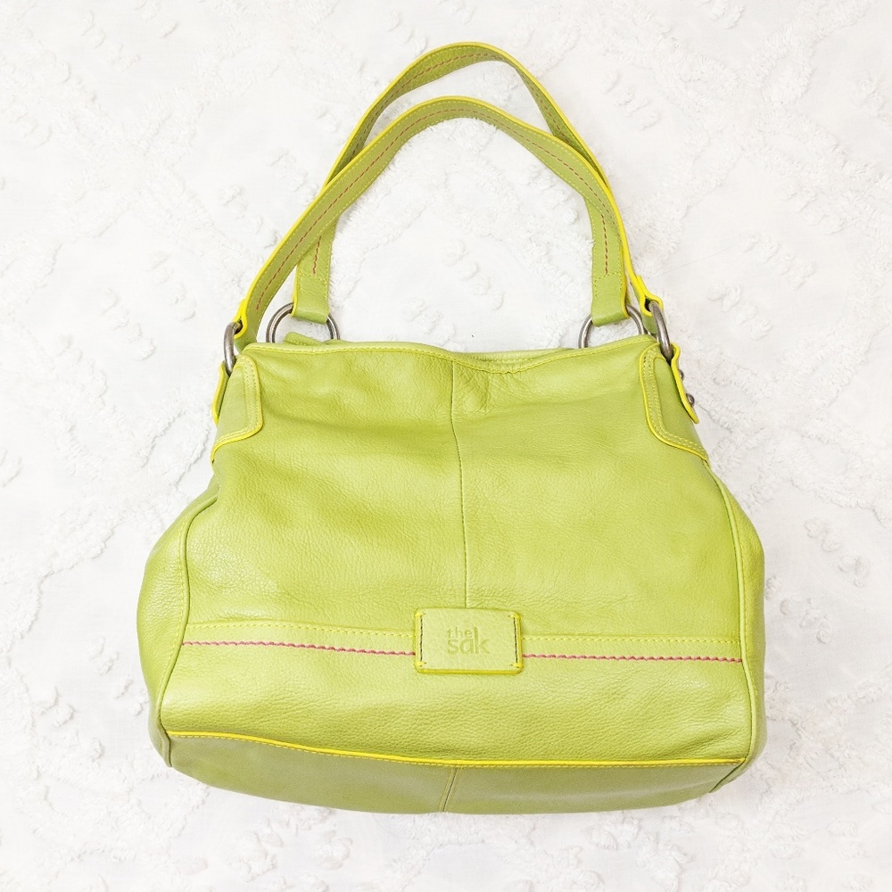 The Sak Lime Green Leather Hobo Bag